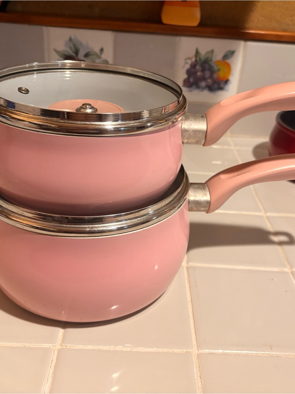 TASTY BRAND - Pink Nonstick Saucepan Set - Stylish Home Kitchen Pans w/ lids